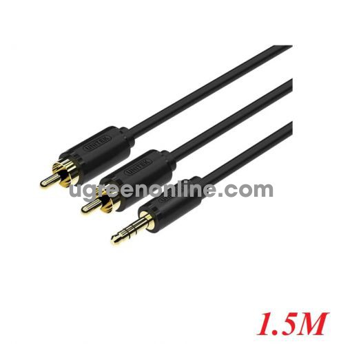 Unitek 96074 Y-C938BK 1.5M Màu Đen Dây cáp Audio giắc 3.5 ra 2 đầu bông sen 10096074