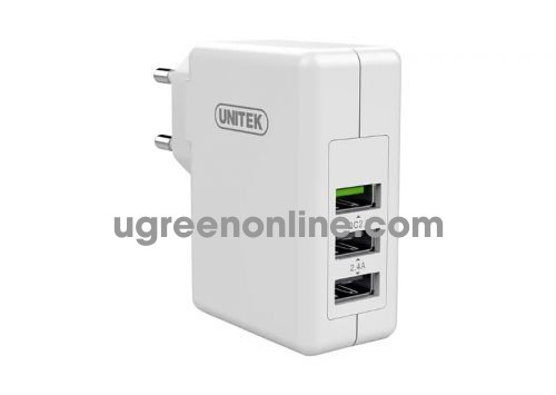 Unitek 98316 Y-P537A 24W Màu Trắng Củ Sạc Nhanh 3 Cổng USB Cao Cấp 10098316