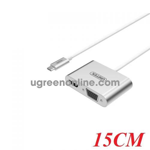 Unitek 95663 Y-V100SL 15CM Màu Bạc Cáp chuyển Type-C sang Hdmi + Vga 10095663