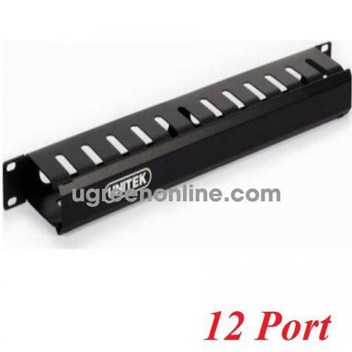 Unitek 26569 T008A Thanh quản lý cáp tủ Rack 12 port 10026569