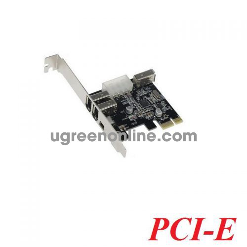 Unitek 25110 1394A-3N Card PCI-e 1x ra 3 cổng 1394A 400mb 2 lớn 6 pin + 1 nhỏ 4 pin có nguồn phụ 10025110