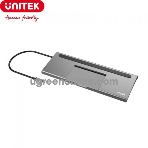 Unitek 25940 D1022A USB Type-C ra 2 x USB 3.0 2 x USB 2.0 HDMI Displayport VGA + Audio LAN SD TF Bộ chia Hub 10025940