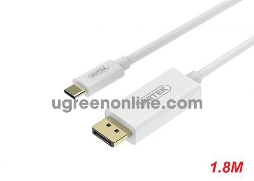 Unitek 26139 V400A 1.8M USB Type-C ra Displayport Cáp chuyển đổi Màu Trắng 10026139