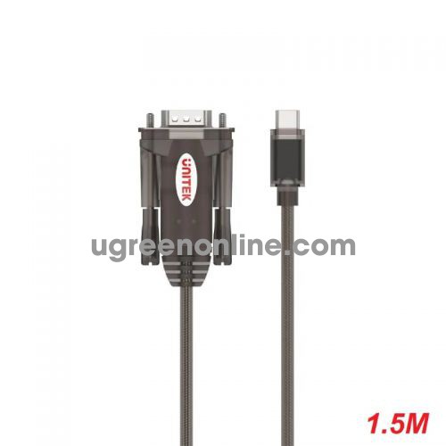 Unitek 25484 Y-1105K 1.5M USB Type-C ra RS 232 Com 9 Cáp chuyển đổi Màu Đen 10025484