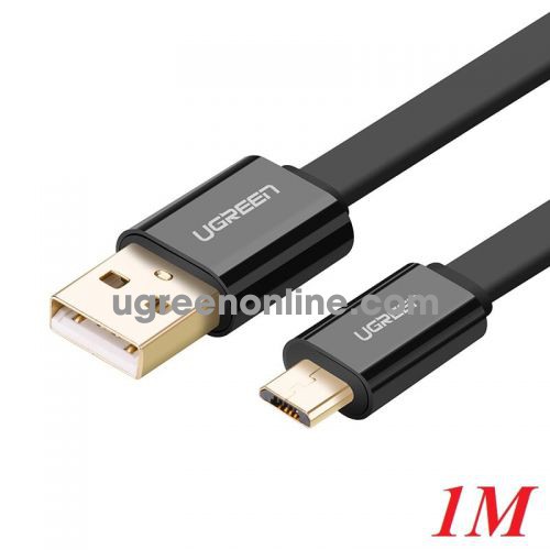 Ugreen 30676 1m usb 2.0 to micro usb flat cable đen us118 10030676