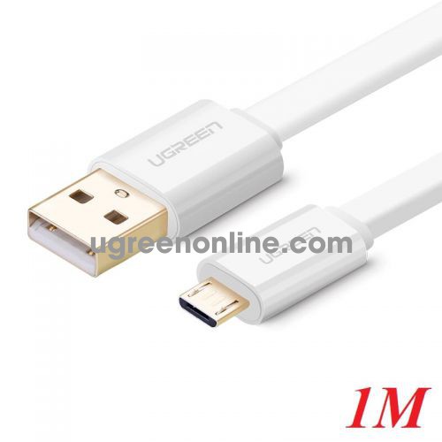 Ugreen 30681 1m usb 2.0 to micro usb flat cable trắng us118 10030681