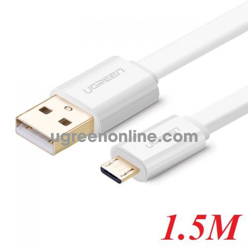 Ugreen 30682 1.5m usb 2.0 to micro usb flat cable trắng us118 10030682