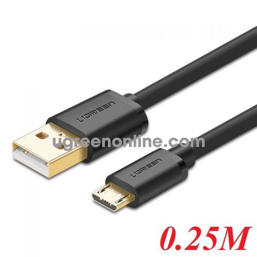 Ugreen 10834 0.25m usb 2.0 to micro b flat cable đen us125 10010834