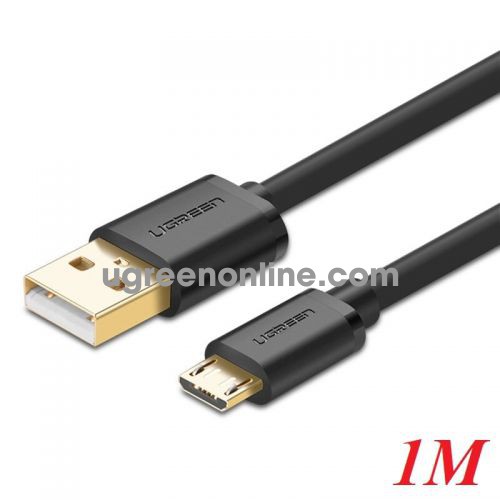 Ugreen 10836 1m usb 2.0 to micro b flat cable đen us125 10010836