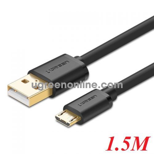 Ugreen 10837 1.5m usb 2.0 to micro b flat cable đen us125 10010837