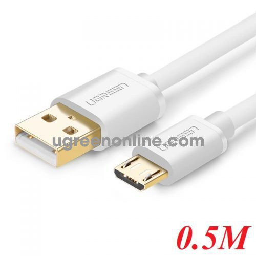 Ugreen 10847 0.5m usb 2.0 to micro flat cable trắng us125 10010847