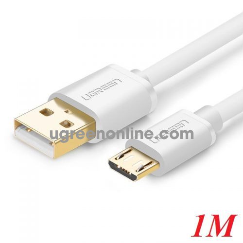 Ugreen 10848 1m usb 2.0 to micro b flat cable trắng us125 10010848