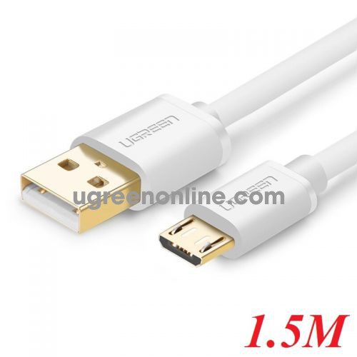 Ugreen 10849 1.5m usb 2.0 to micro b flat cable trắng us125 10010849