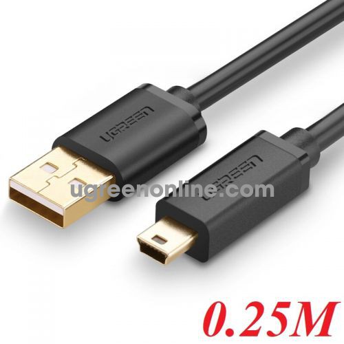 Ugreen 10353 0.25m usb 2.0 a male to mini 5 pin male cable gold plated us132 10010353