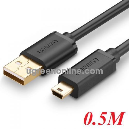 Ugreen 10354 0.5m usb 2.0 a male to mini 5 pin male cable gold plated us132 10010354