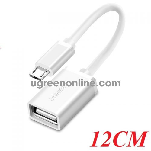 Ugreen 10822 12cm micro usb otg cable trắng us133 10010822