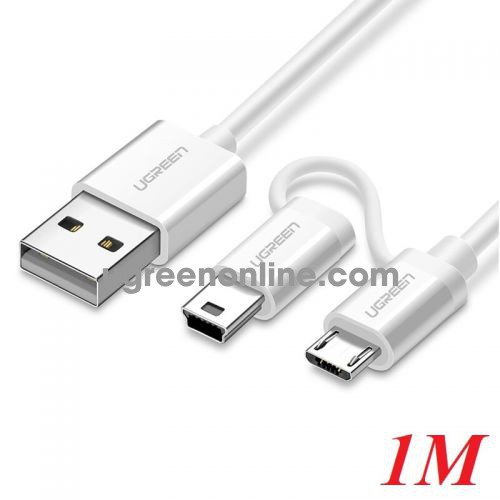 Ugreen 40771 1m usb to micro usb + mini usb data cable us178 10040771