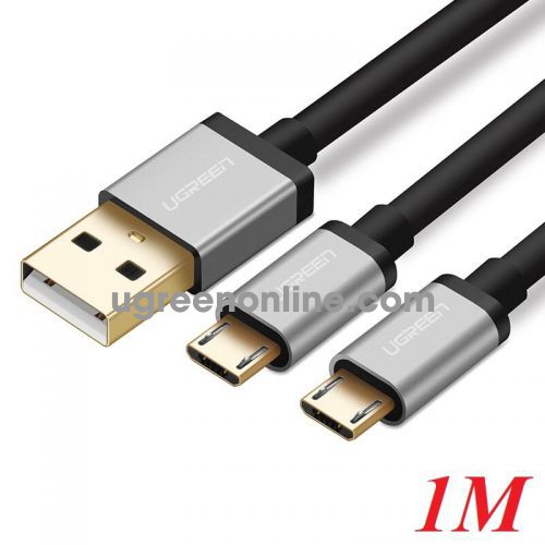 Ugreen 40348 1m usb 2.0 to dual micro usb data cable us196 10040348