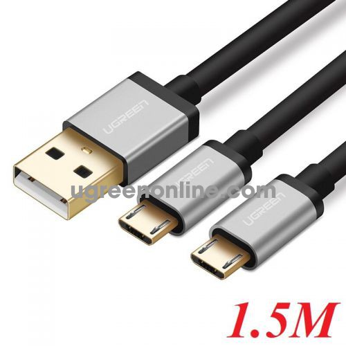 Ugreen 40349 1.5m usb 2.0 to dual micro usb data cable us196 10040349