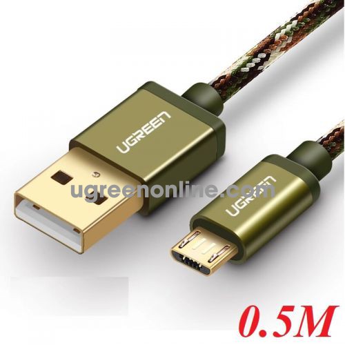 Ugreen 40883 0.5m micro usb 2.0 data cable army green us246 10040883