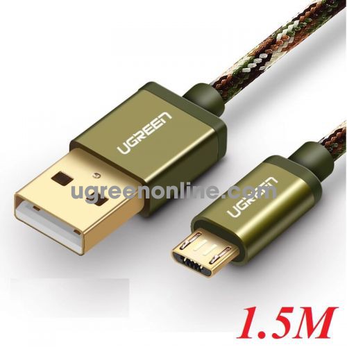 Ugreen 40885 1.5m micro usb 2.0 data cable army green us246 10040885