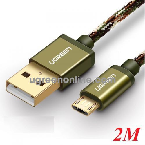 Ugreen 40886 2m micro usb 2.0 data cable army green us246 10040886