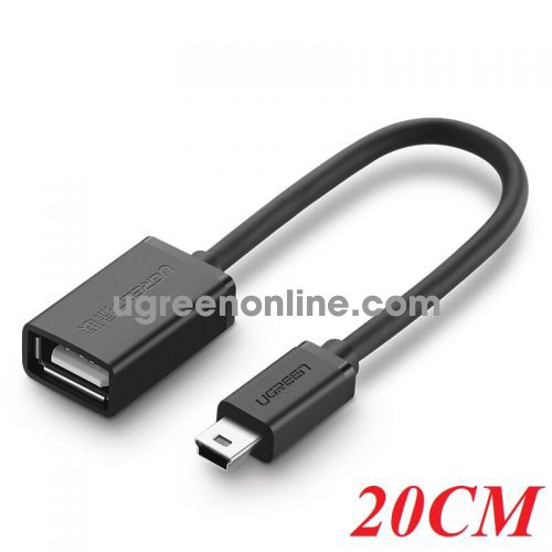 Ugreen 50207 mini usb male to usb female otg cable elbow black us249 10050207