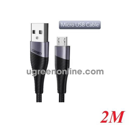 Ugreen 50874 2m usb 2.0 to micro usb cable cáp sạc micro usb màu xám ed017 10050874