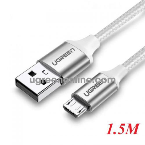 Ugreen 60152 1.5m silver micro usb 2.0 data cable aluminum case with braid US290 10060152