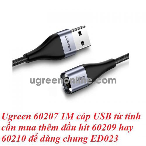 Ugreen 60207 1M Magnetic Charge & Sync Braid Cable black fit with 60209 or 60210 ED023 10060207