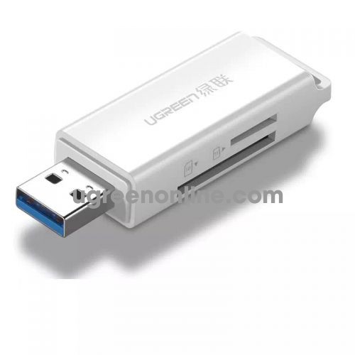 Ugreen 40753 usb 3.0 to tf + sd card readerdual card dual read white cm104 10040753