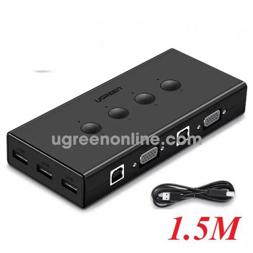 Ugreen 50280 4 port usb kvm switch box black cm154 10050280