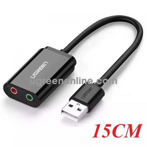 Ugreen 30724 black color usb 2.0 external sound adapter us205 10030724