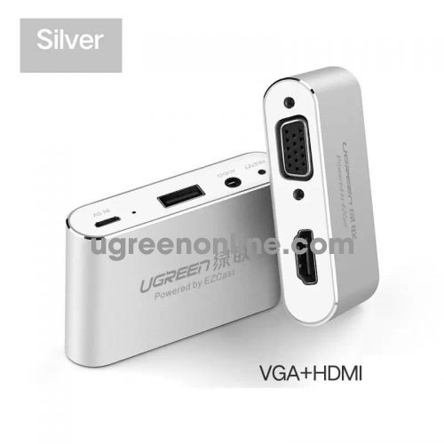 Ugreen 30522 iphone to hdmi & vga converter silver us228 10030522