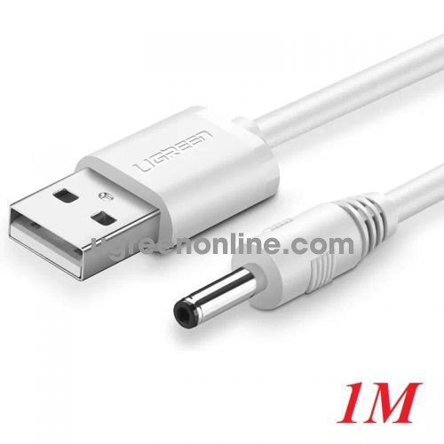 Ugreen 50537 1m usb 5v a male to 3.5*1.35 adapter charging cable white us277 10050537