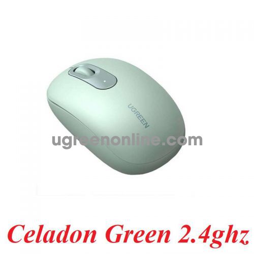 Ugreen 90672 10m 2400dpi 3 button include AA battery 2.4ghz Wireless silent Mouse Celadon Green mu105 10090672