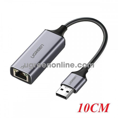 Ugreen 50921 10CM Gray USB 2.0 to RJ45 10/100Mbps Network Adapter CM209 10050921