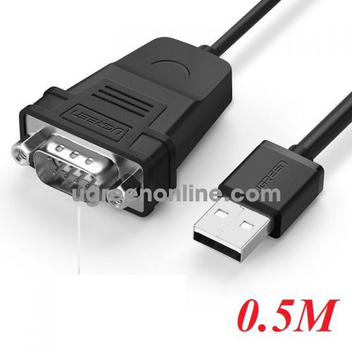 Ugreen 30988 0.5M Black USB 2.0 to DB9 rs232 Adapter Cable CR104 10030988