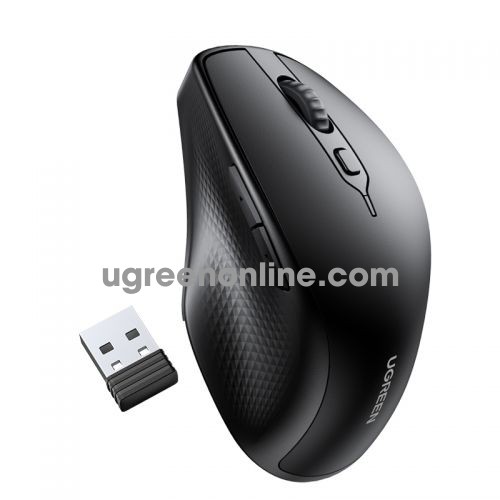 Ugreen 15510 Bluetooth + Wireless 2.4 with AA battery Ergonomic Mouse Black MU101 10015510