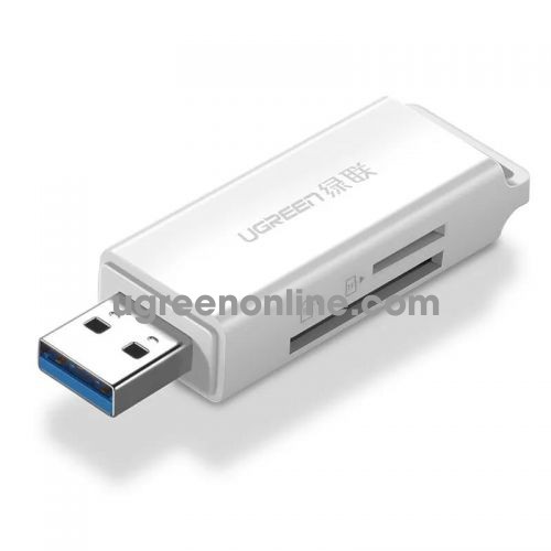 Ugreen 40751 White USB 3.0 Card Reader SD Micro SD CM104 10040751