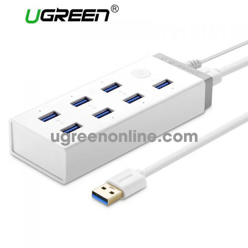 Ugreen 20296 7 ports usb 3.0 charging hub màu trắng cr116 10020296