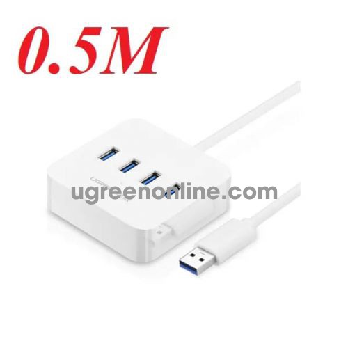 Ugreen 30201 50cm màu trắng usb 3.0 4 ports hub 0.5m cr118 10030201