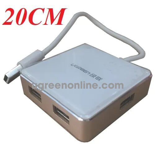 Ugreen 20796 0.2m usb 2.0 4 port hub aluminum case màu vàng 20cm us170 10020796