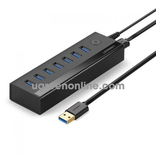 Ugreen 40522 Màu Đen Bộ chia HUB USB 3.0 sang 7 ports USB 3.0 hỗ trợ nguồn cao cấp US219 10040522