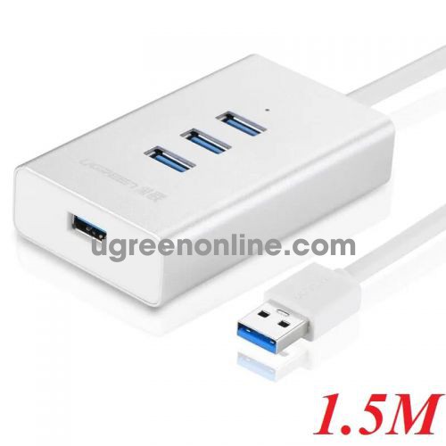 Ugreen 30236 1.5m usb 3.0 4 ports hub aluminum case white cr126 10030236