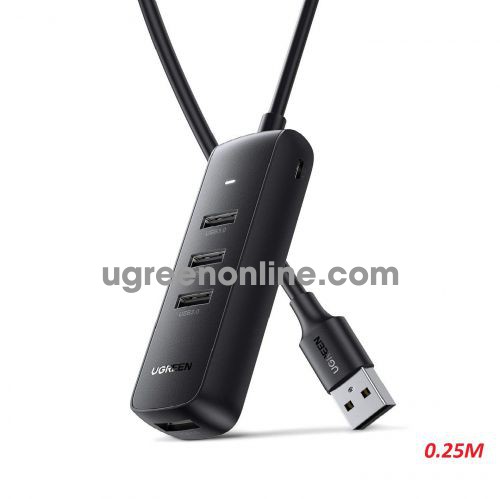 Ugreen 10915 0.25M Usb 3.0 4 Ports Hub Black with type c power port CM416 10010915