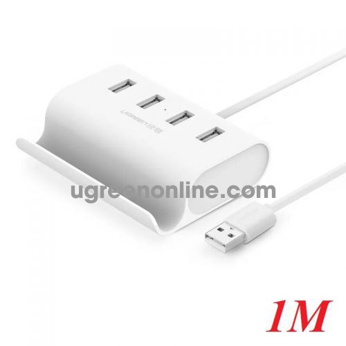 Ugreen 30224 1M White USB 2.0 Hub 4 Port With Power Port CR123 10030224